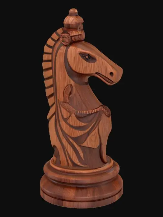 3D model for ultra-realistic.create a fantastic rook chess piece, hand carved, red cedar wood,8k, deep carved details. very High stylized. Include bold, recessed features with a huge depth. Maintain sharp, clean lines.