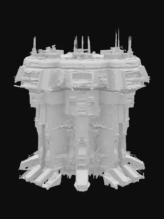 3D model for sci-fi. massiv fortress. no loose parts. Highly detailed. indestructible. one center defend tower. 3D-printable solid.   