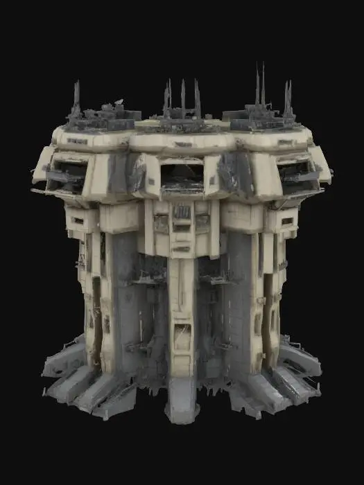3D model for sci-fi. massiv fortress. no loose parts. Highly detailed. indestructible. one center defend tower. 3D-printable solid.   