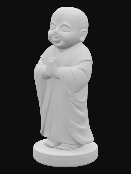 3D model for masterpiece. hand carved. stone jizo statue.  