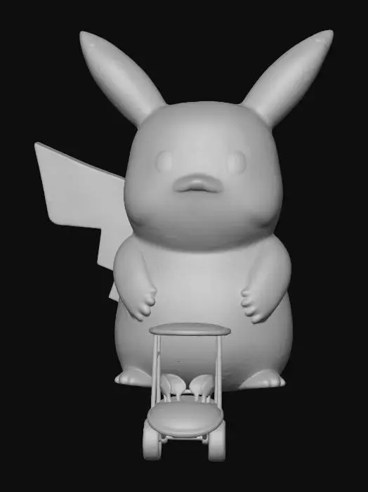 3D model for #Thanksgiving#, Parade Pikachu Adventure, Day Parade for Thanksgiving,pulled with thick ropes from a Golf Car.
