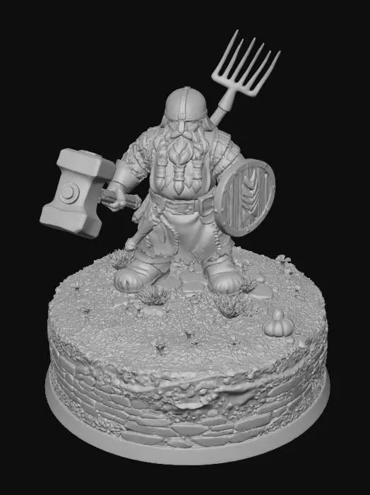 3D model for Dwarven Farmer Warrior