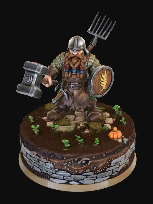 3D model for Dwarven Farmer Warrior