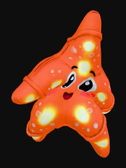 3D model for A Christmas starfish with BIG CUTE eyes, he is glowing with Christmas lights,
t-pose, #Christmas2025#