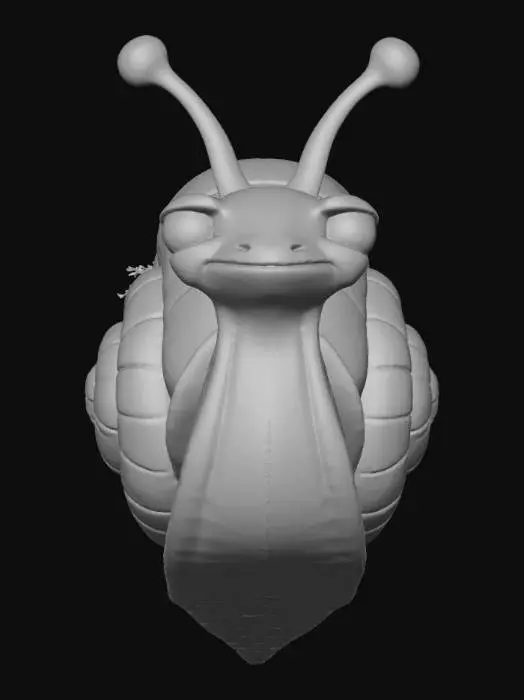 3D model for #Christmas2025#, Stylized , comic ,octan render , a Snail with a saddle and a xmas Tree as tail. hand colored. in the style of Pixar