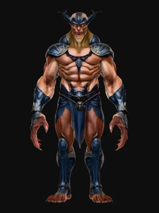 3D model for Create a RPG Game Ready Detailed Brother Adramalech Model,full size,massive biological muscle appearance,hand painted flesh texture.