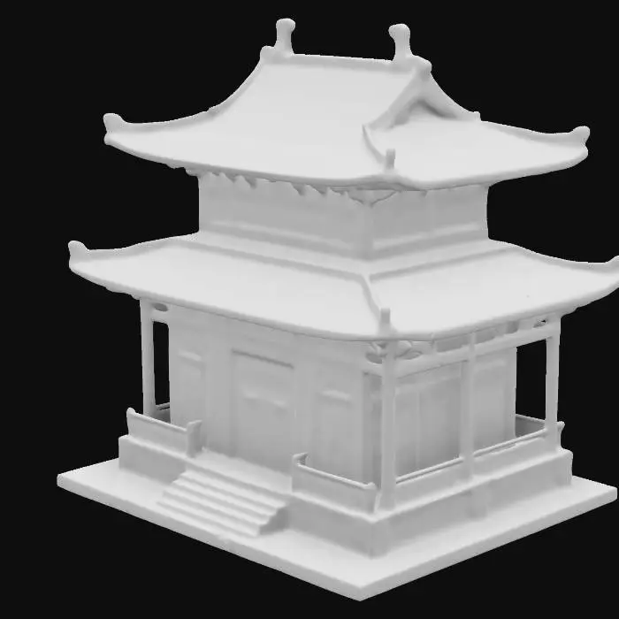 3D model for Ultra-Realistic,Create a rectangular Chinese pagoda, 3D, deep carved textures, natural realistic colors. distressed textures, Best quality, Well-lit. 