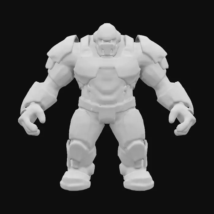 3D model for ultra-realistic.create a fantastic Iron man Hulk Buster.Wearing army green color armor. Large helmet.Ensure a muscular appearance.Well-lit.very High stylized. Ensure all walls and features are at least 2mm thick. Include bold, recessed features with a depth of at least 2mm. Maintain sharp, clean lines. Embossed features to rise at least 2mm above the surface. Recess etched details at least 2mm deep for clarity.