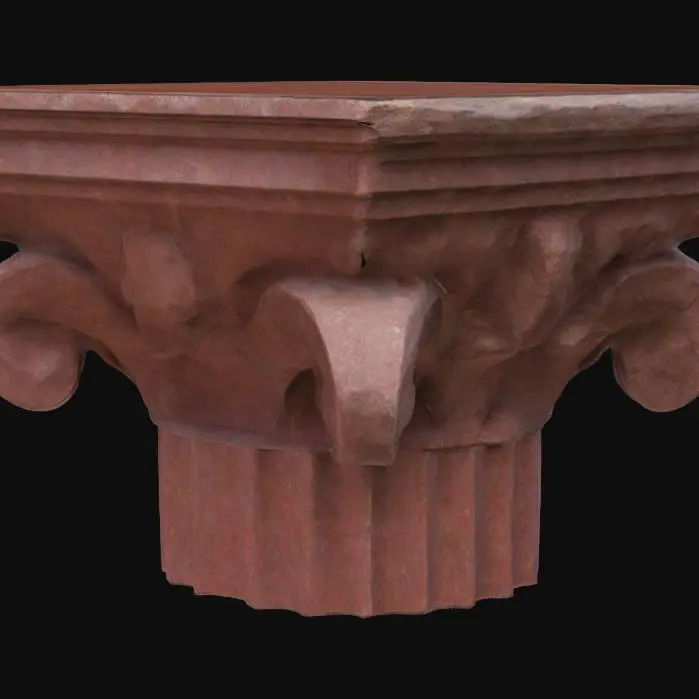 3D model for ultra realistic.architecture.create a capital.Hand carved details.very deep etched details.Thick and clean edges.Ensure all walls and features are thick. Include bold, recessed features with a depth of at least 2mm. Maintain sharp, clean lines. Embossed features to rise at least 2mm above the surface. Recess etched details at least 2mm deep for clarity.