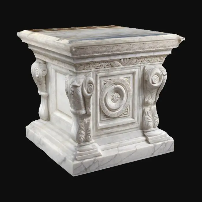 3D model for white marble square capital ,hand-carved, with ornament friezes .
well-build. art style:greek. well lit
