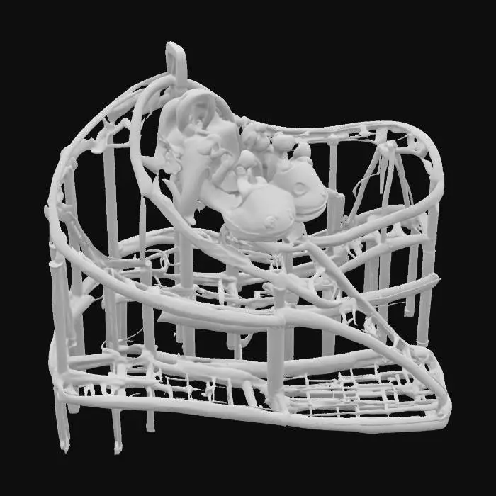 3D model for ultra-realistic a children roller coaster
