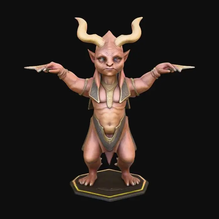 3D model for create a tabletop game  warrior.in the form of a goahul from stargate series .realistic textures.standind full portrai on a round base . his weapon is pointing upwards  