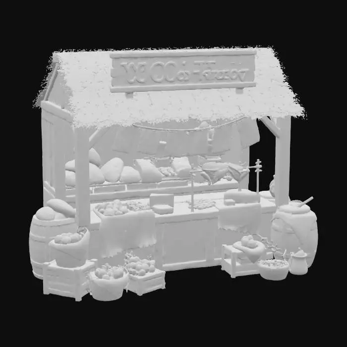 3D model for #food#, Medieval Fastfood stable