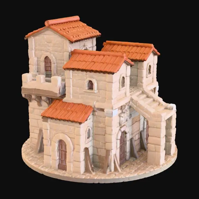 3D model for Mediterranean Stone House Model