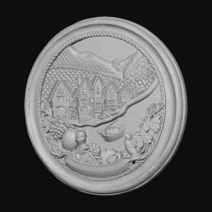 3D model for Wooden Vineyard Village Plaque