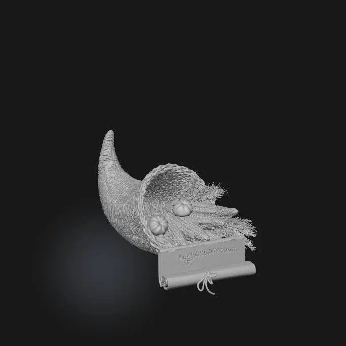3D model for Cornucopia Celebration, add text 1621 to the sign #Thanksgiving#