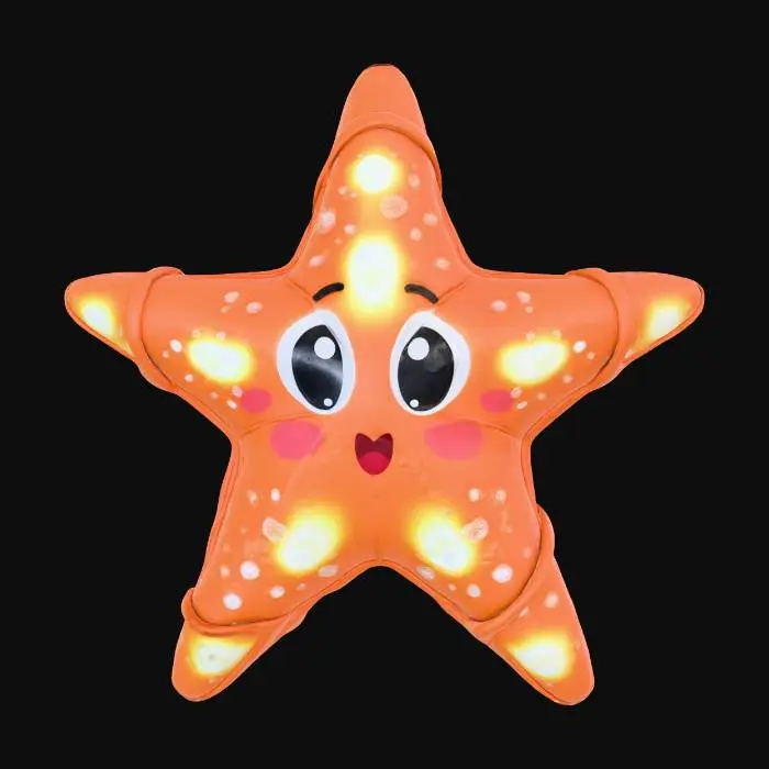 3D model for A Christmas starfish with BIG CUTE eyes, he is glowing with Christmas lights,
t-pose, #Christmas2025#
