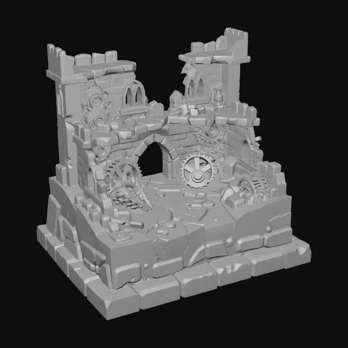 3D model for ruined_terrain_tile