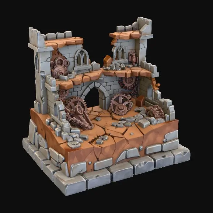 3D model for ruined_terrain_tile