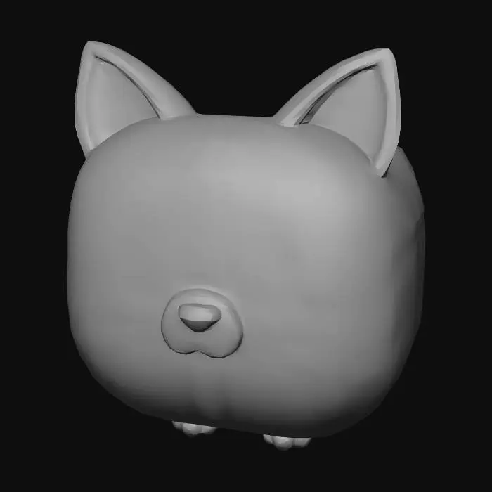 3D model for cube with style cat