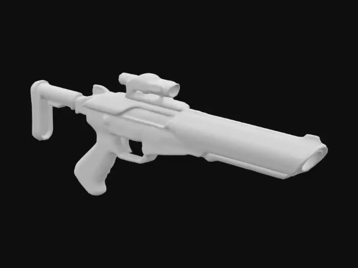 3D model for A mid poly sci-fi gun with scope and emitting light #ChronoForgeWeapon#