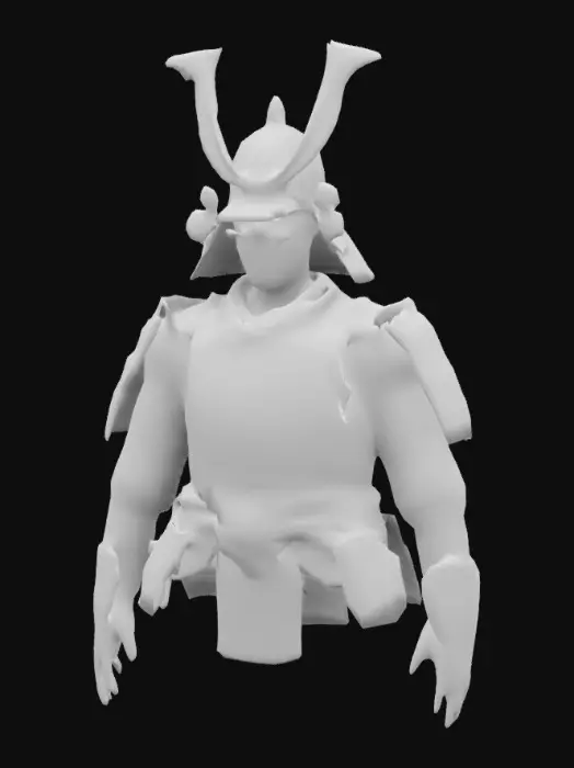 3D model for Pre-historic and futuristic samurai armor hybrid. Add bright emitting lights. , #ChronoForgeWeapon#