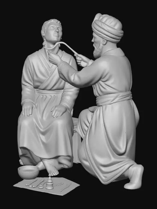 3D model for Ancient Physician Examining a Patient's Throat
