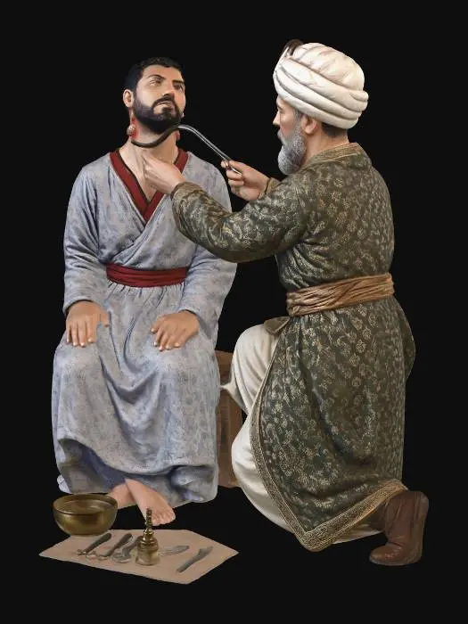 3D model for Ancient Physician Examining a Patient's Throat
