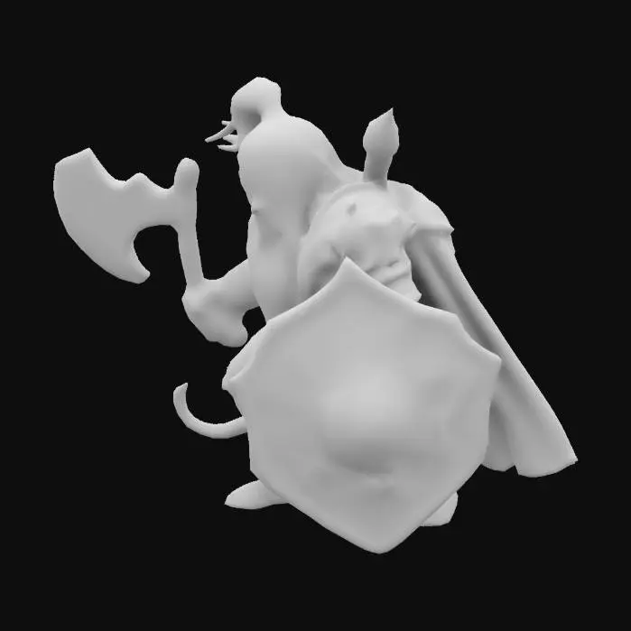 3D model for Warrior in Battle Gear