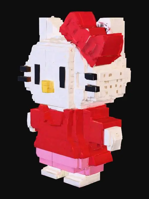 3D model for Blocky Kitty Model, 