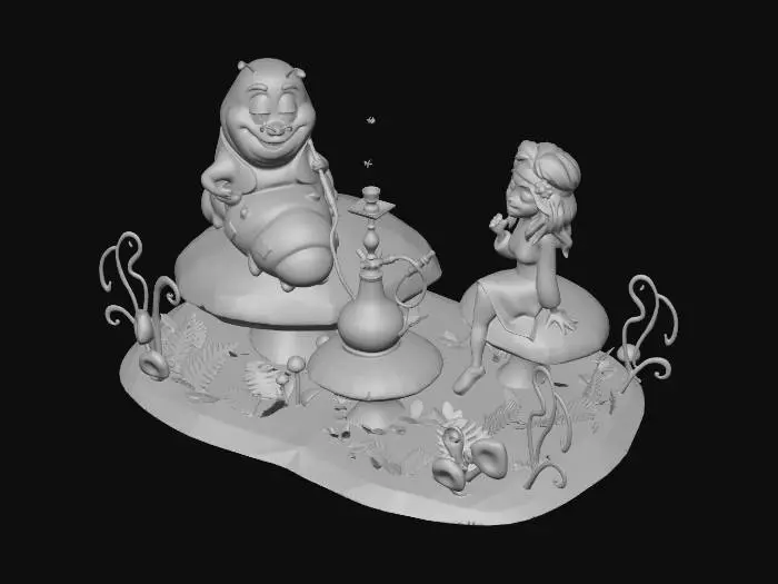 3D model for Alice and the caterpillar
