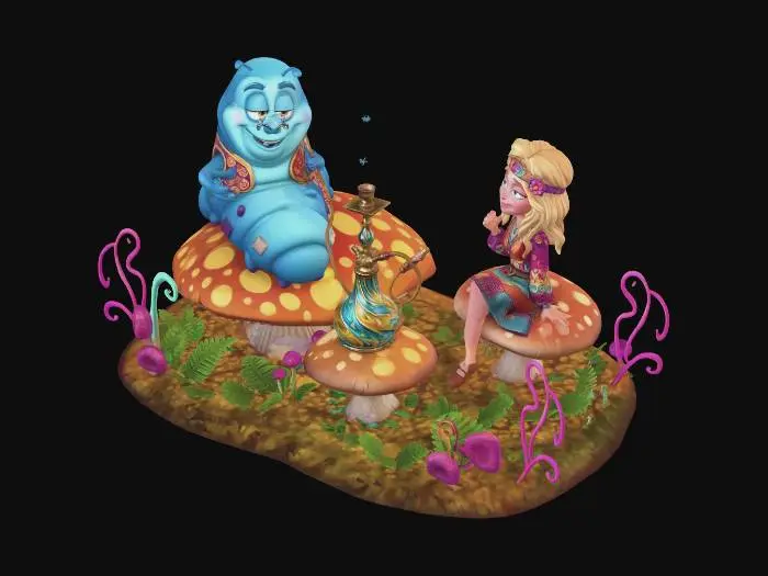 3D model for Alice and the caterpillar
