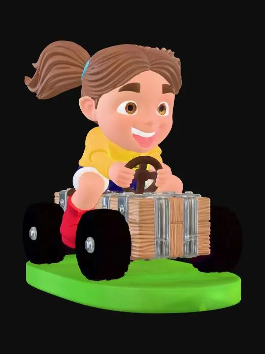 3D model for Wooden Crate Racer