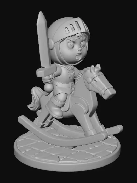 3D model for Little Knight on a Rocking Horse
