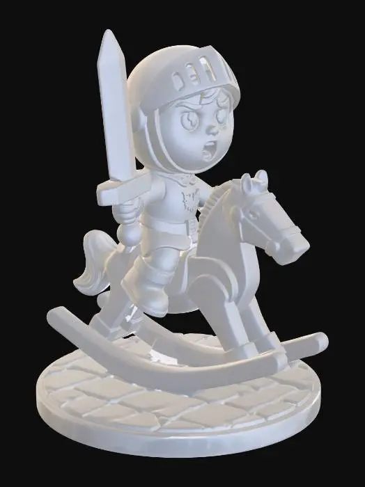 3D model for Little Knight on a Rocking Horse