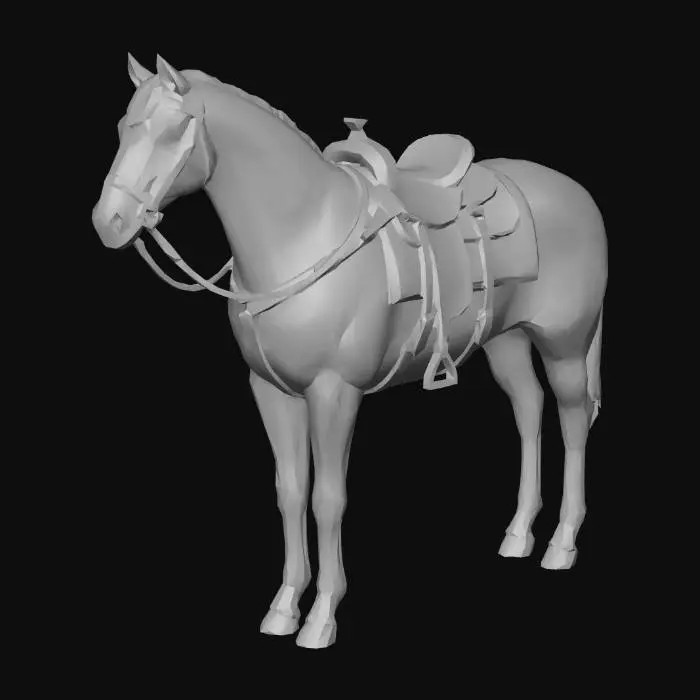 3D model for Wireframe Horse with Saddle