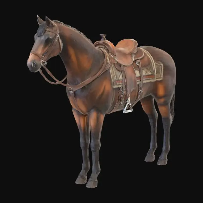 3D model for Wireframe Horse with Saddle