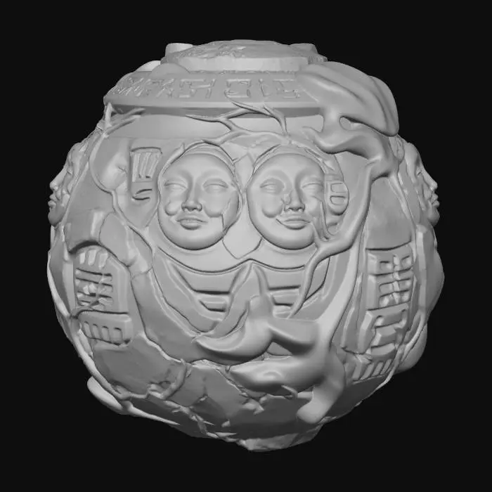 3D model for Ancient Runic Sphere Artifact