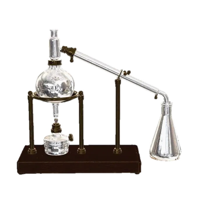 Vintage glass distillation apparatus - Glassware 3D model, vytvořený pomocí AI