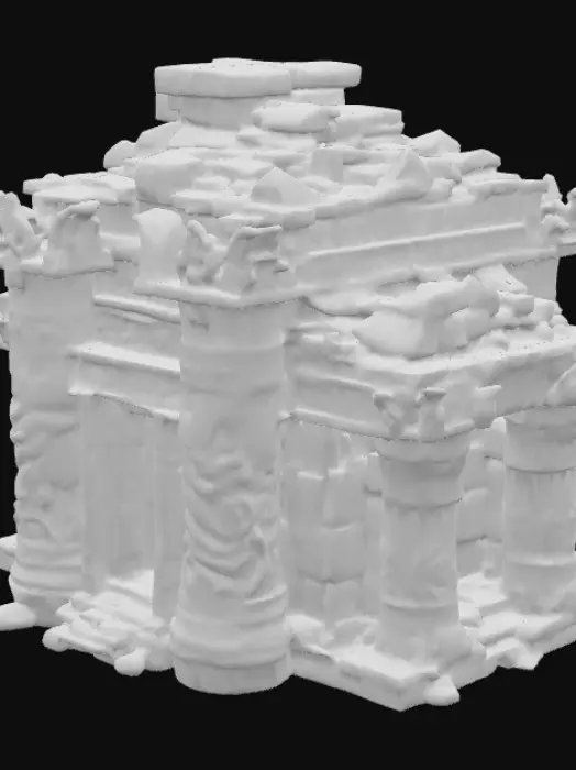 3D model for An ancient stone temple with massive columns and intricate carvings.