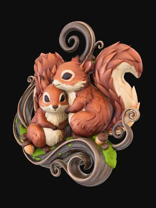 3D model for Squirrels and swirls