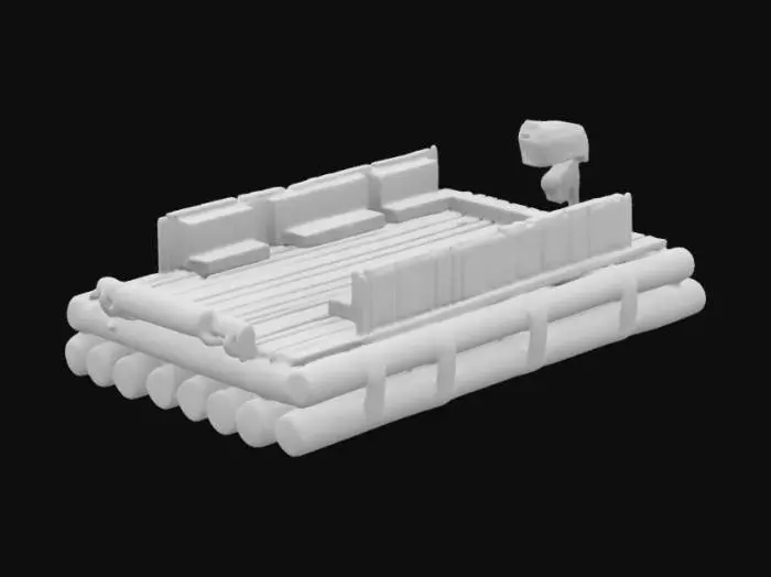 3D model for Floating Lounge Oasis with boat motor make it look like my photo just in 3d
