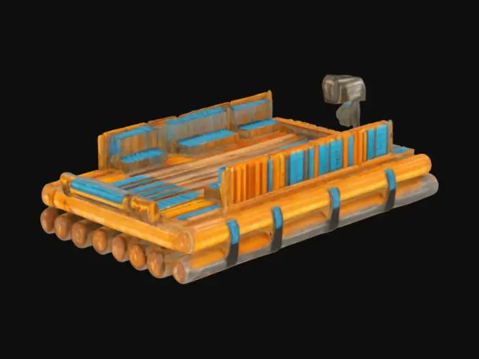 3D model for Floating Lounge Oasis with boat motor make it look like my photo just in 3d