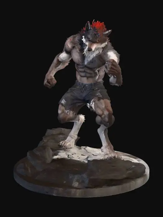 3D model for Werewolf Fighter