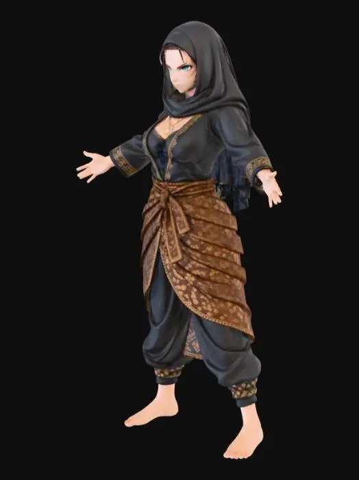 3D model for Midnight Batik Warrior
