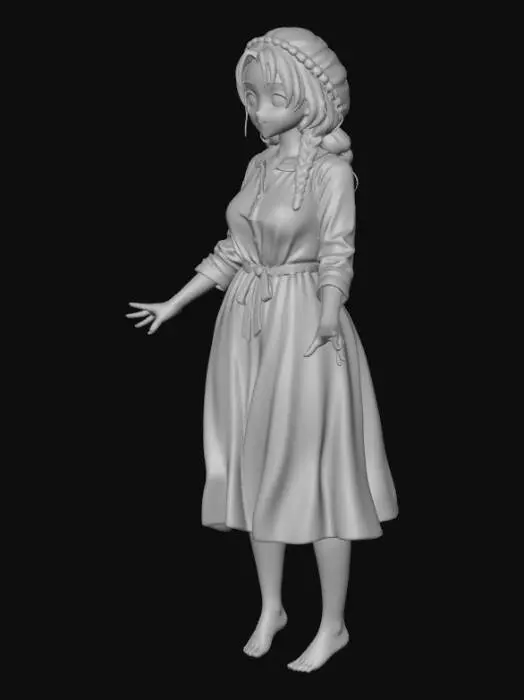 3D model for Braided Belle in Beige