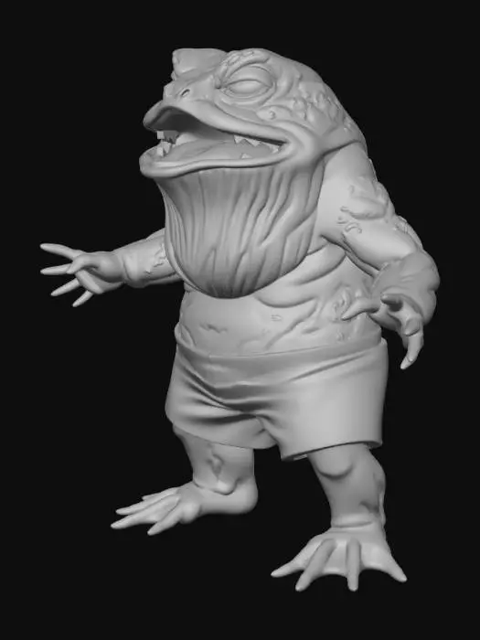 3D model for Grinning Green-toad Frogman
