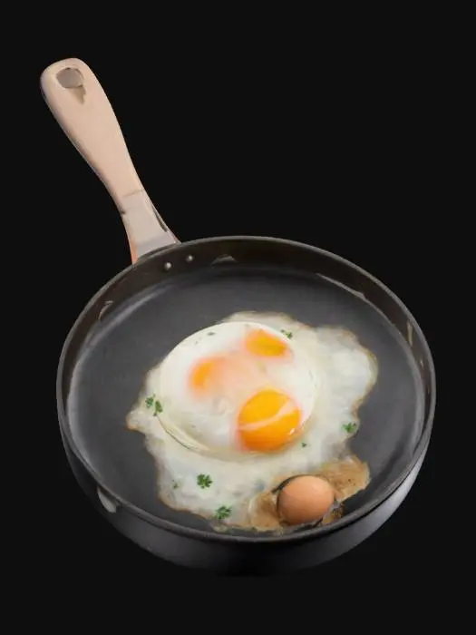 3D model for A cute pan with egg in it