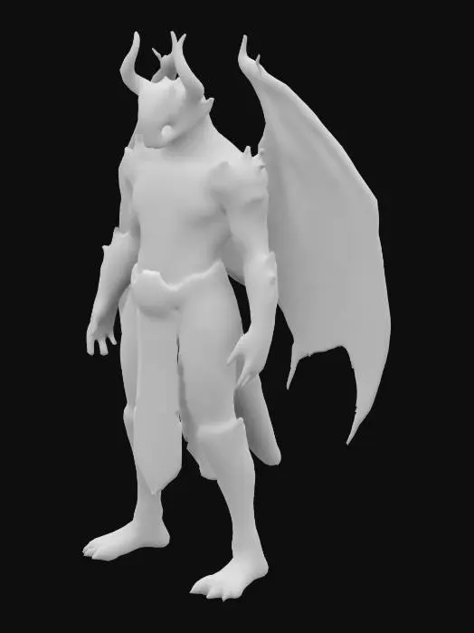 3D model for Design a hyper-realistic dragonkin inspired by Skyrim, captured with a 120mm lens. Standing on a snowy peak, their obsidian-crimson scales shimmer with glowing golden veins, and frost clings to Nordic-style dragonbone armor etched with pulsing runes. Tattered ember-like wings frame their form as they wield a molten battleaxe. Blurred icy peaks, roaring dragons, and auroras create a cinematic backdrop, amplifying their raw power and defiance.