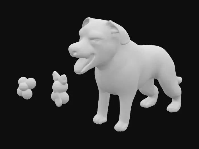 3D model for собака есть желейки в виде мишк
